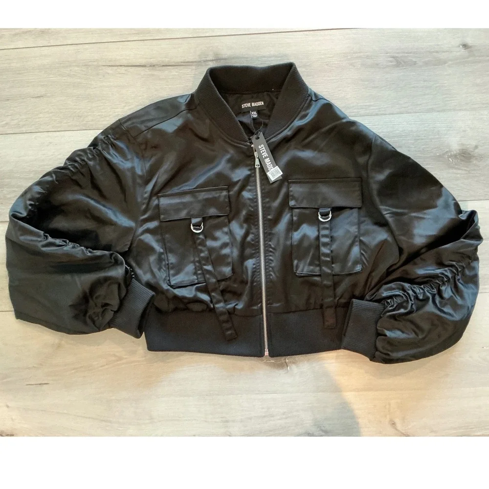 Steve Madden Black Utility Jacket‎ Size XXL Black New With Tags